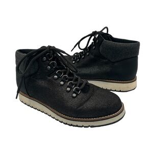 White Mountain Black Sparkle Clifton Ankle Lace Up Hiking Boots Size 9 Women's